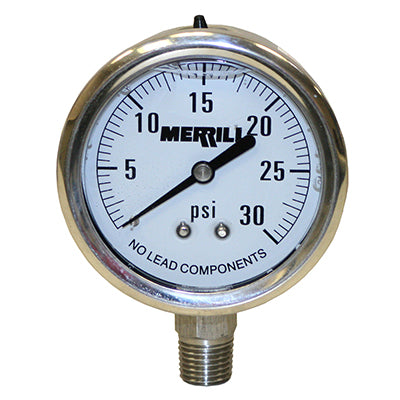 Stainless Steel Connection Liquid Filled Pressure Gauges - 304 Stainless Steel Case