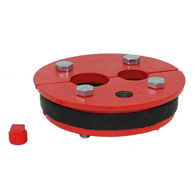 WS Series Cast Iron Well Seal - Double Drop Pipe, Split Top Plate
